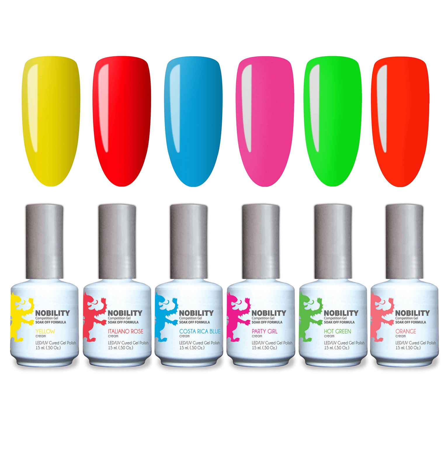Nobility Gel Polish Kit Neon Colors 6 pcs N6S01 | KHDA Approved Beauty ...