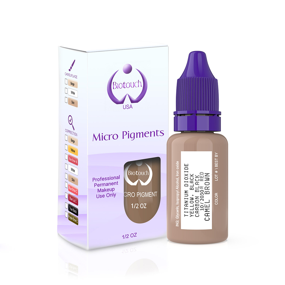 1/2 Oz Microblading Pigment Camel Brown Biotouch Microblading Ink Hair Stroke Color MBCB