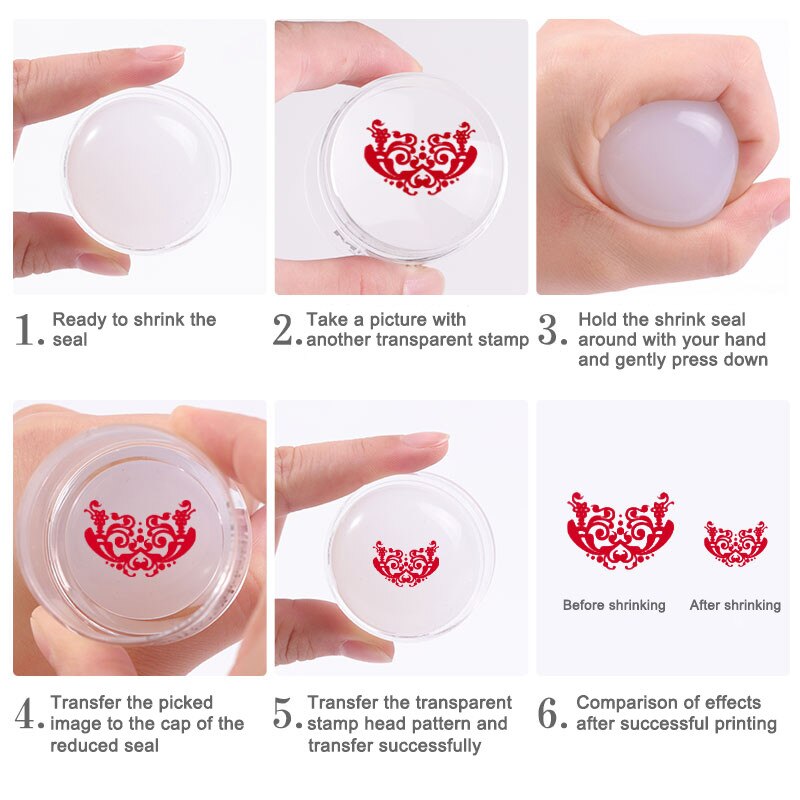Dual Side Clear White Jelly Stamper with Rhinestone Silicone Nail Art Stamper  Scraper Set For Transfer Stamp Plates Image Tools | Nail Technician courses  - Stayve BB Glow - Eyelash Extension -