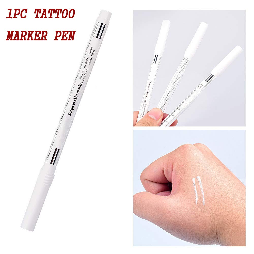 Tattoo Surgical Pen Marker,White Surgical Eyebrow Tattoo Skin
