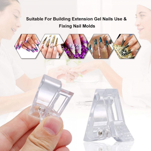 15Pcs Nail Clipl: Nail Tips Clip for Quick Building Polygel nail forms Nail  clips Kit for polygel Fi