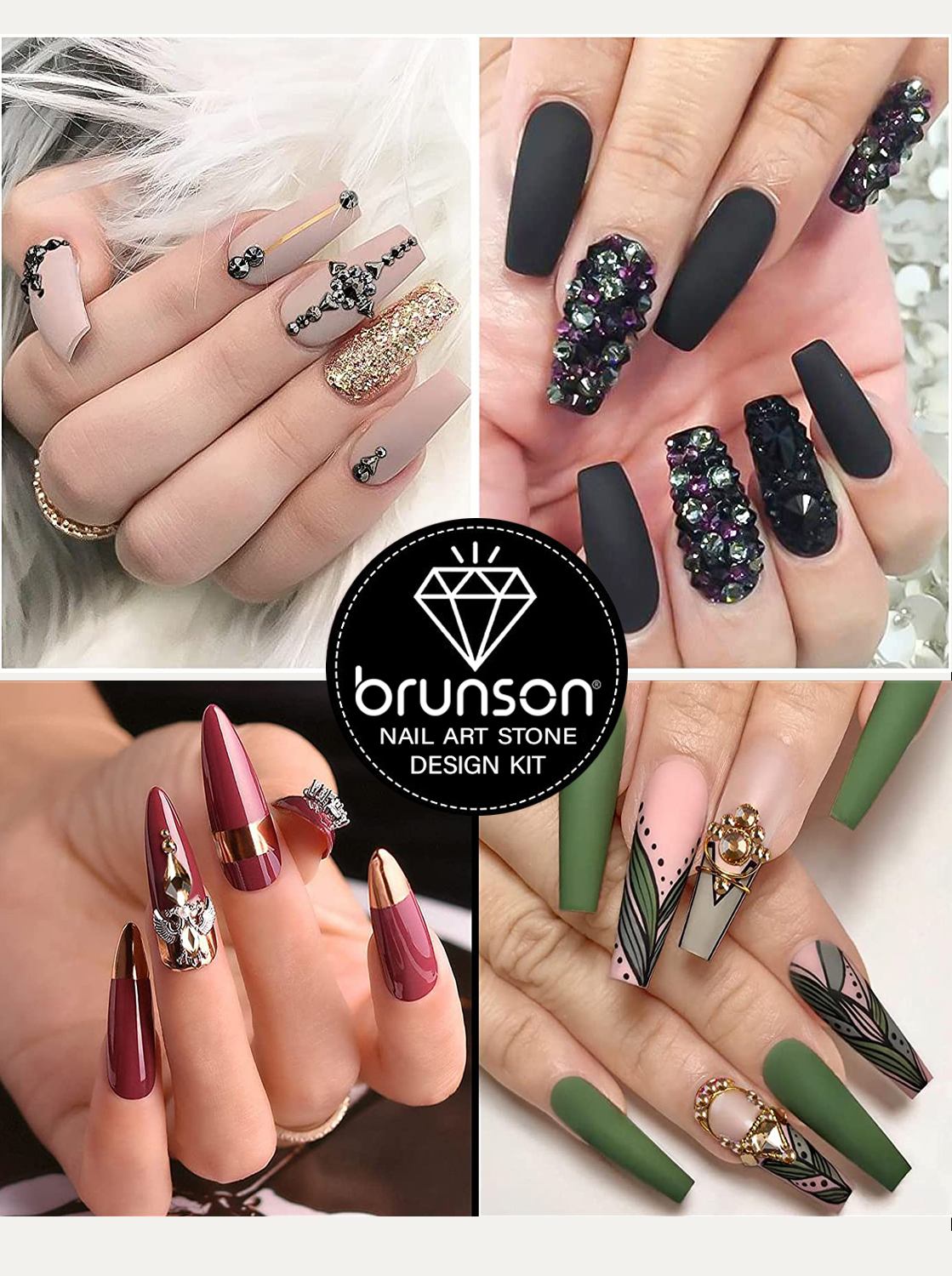 21 Grid Glass Rhinestone Diamond Stickers for Nails Art Decorations Fashion  DIY Nail Rhinestones Manicure Accessories With Drill Pen