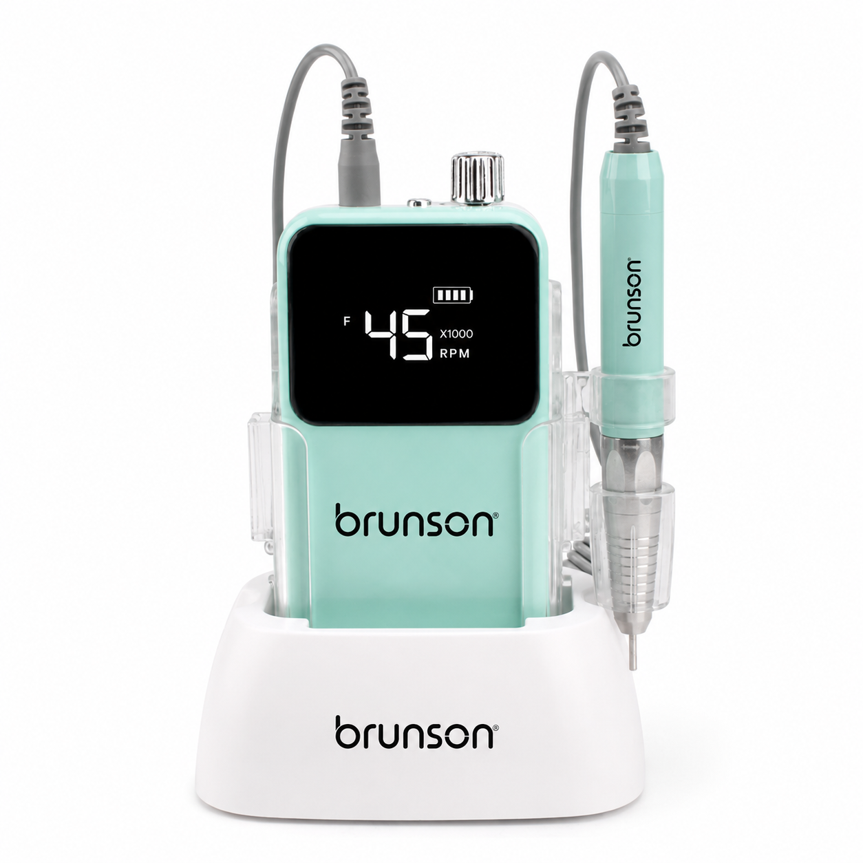 Brunson Eco 2 Hybrid Nail Drill Machine – 45,000 RPM | Cordless, Rechargeable Electric Nail File for Acrylics, Gel, Manicure & Pedicure | Quiet, Low-Vibration, Professional Nail Drill Kit with Bits BE2HTY