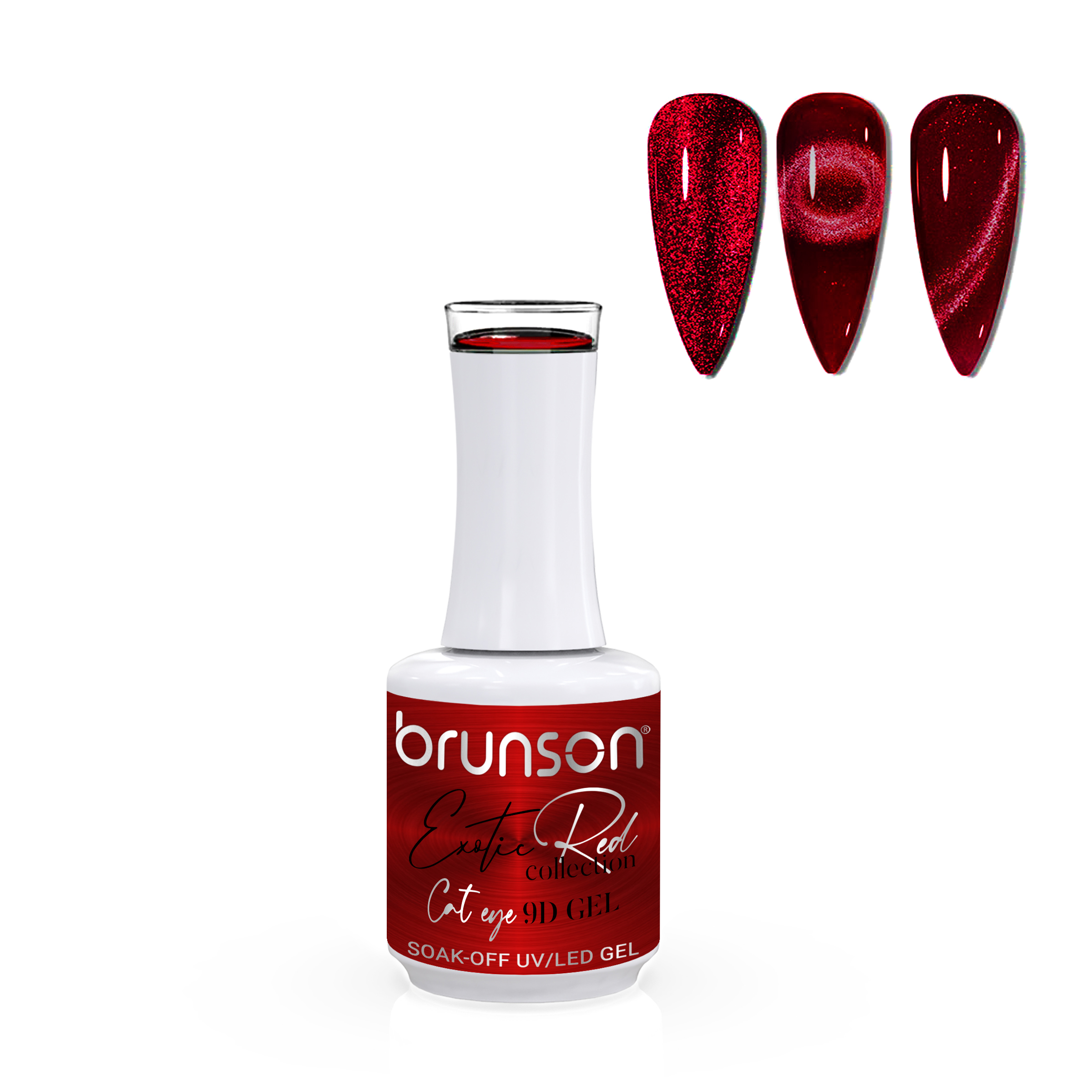 Brunson Exotic Red 9D Cat Eye Gel Nail Polish