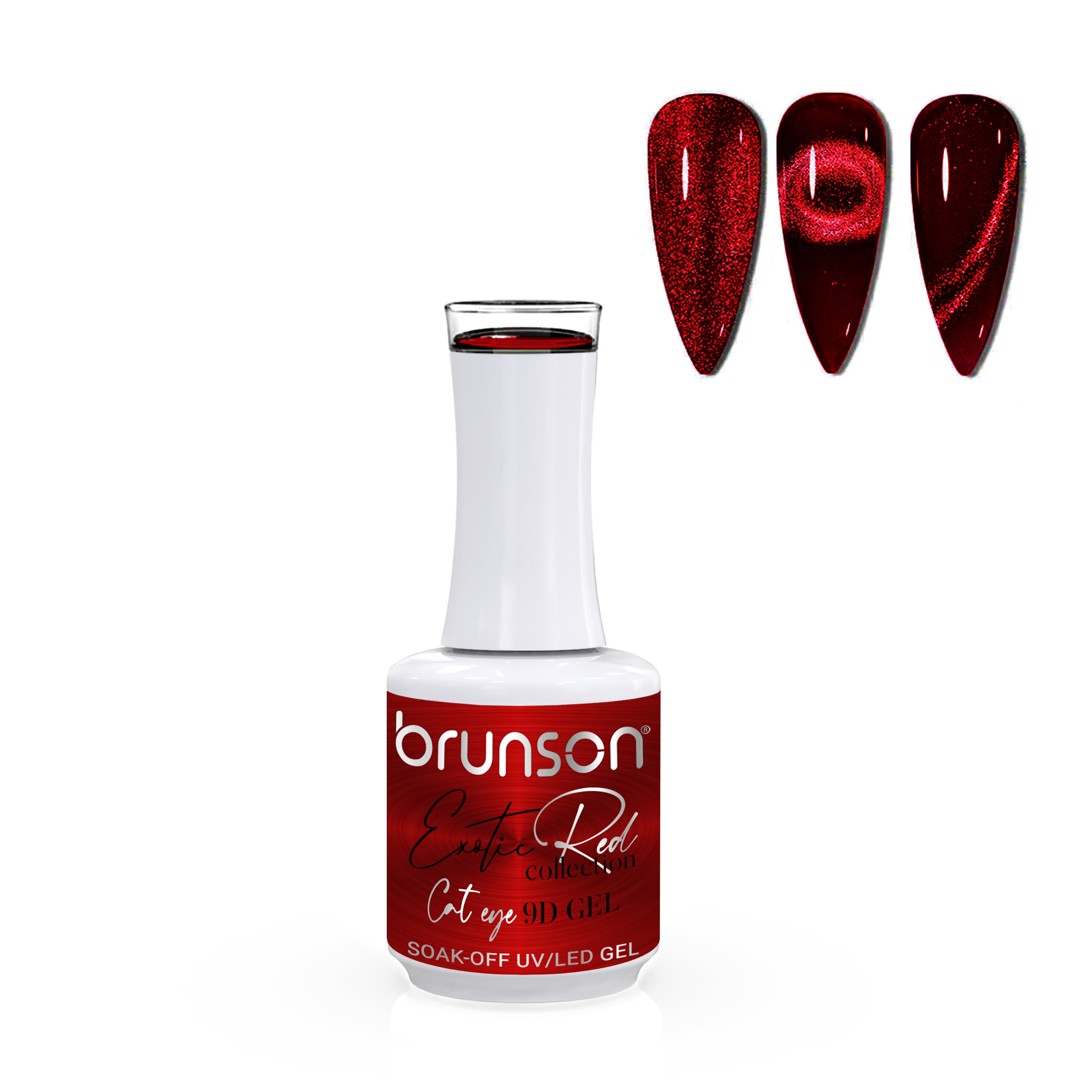 Brunson Exotic Red 9D Cat Eye Gel Nail Polish