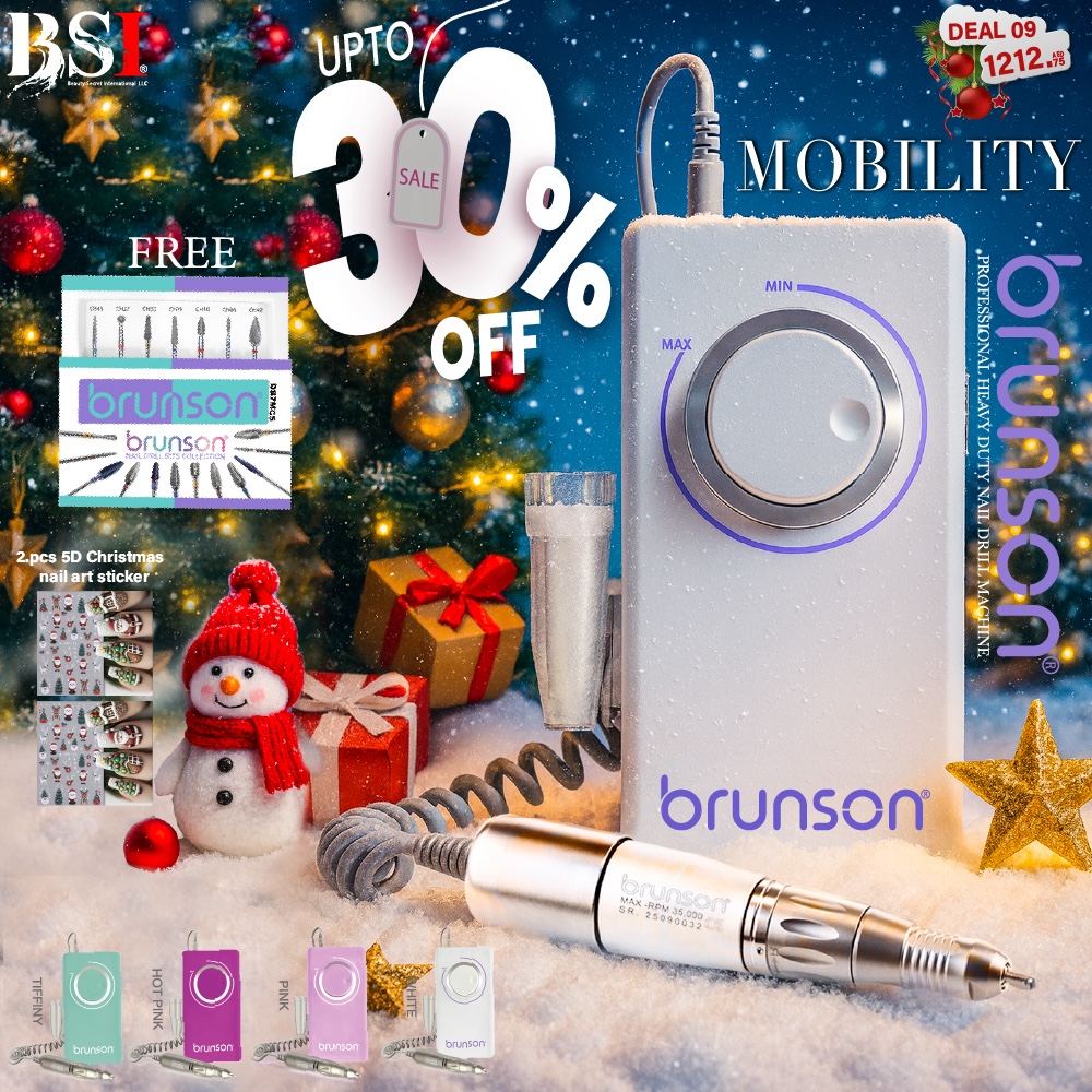 Deal 09: 30% OFF Brunson Nail Drill Machine – Mobility + 1-Year Warranty + Free Drill Bits