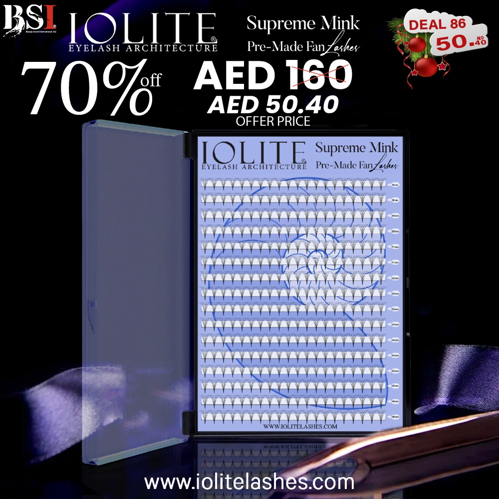 Deal 86: 70% OFF Iolite Supreme Mink Pre-Made Fan Lashes – Professional & Easy Application