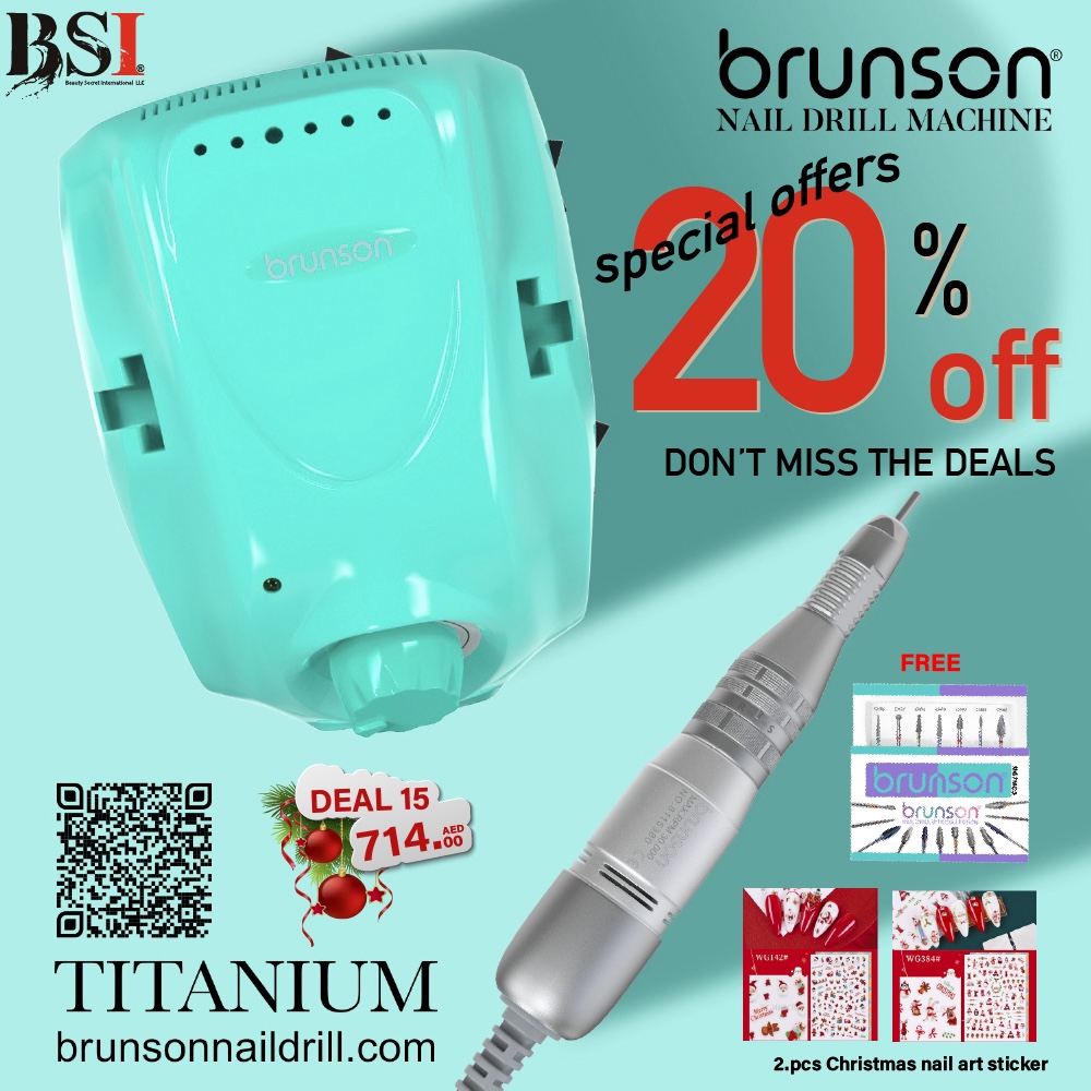 Deal 15: 30% OFF Brunson Titanium Nail Drill Machine + 1-Year Warranty & Free Drill Bit Set