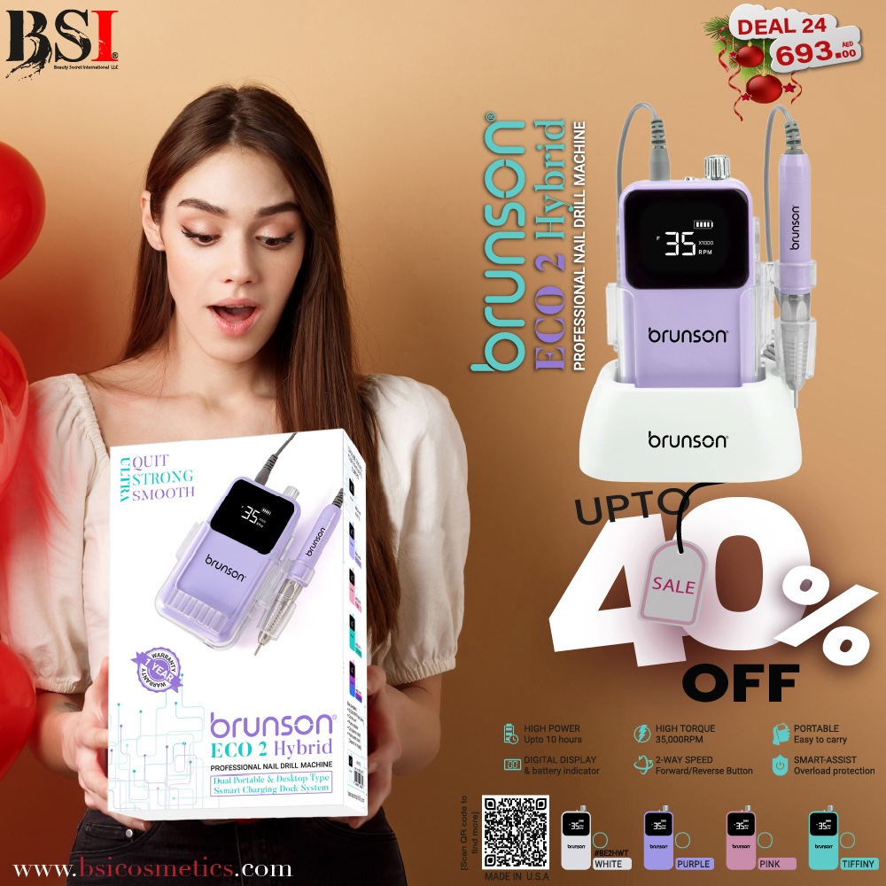 Deal 24: 40% OFF Brunson Hybrid Eco 2 Nail Drill Machine – Powerful & Portable