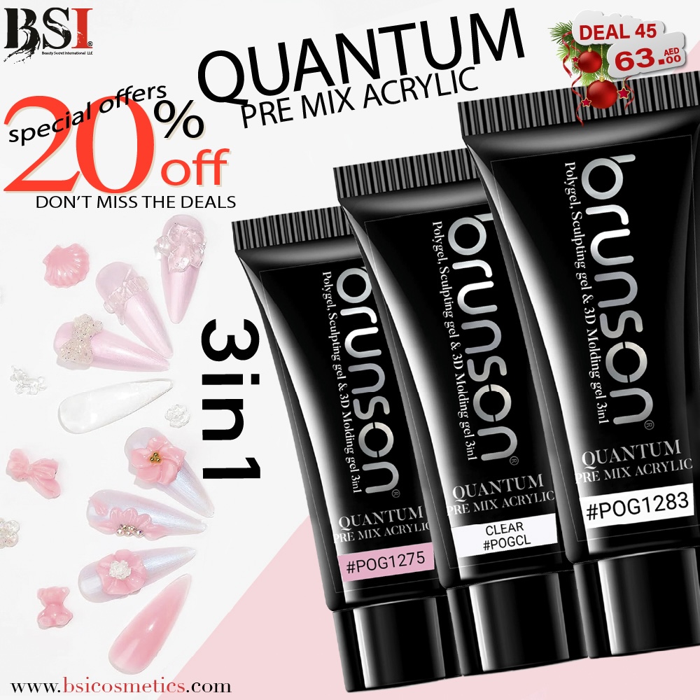 Deal 45: 20% OFF Brunson Tube Polygel – 3-in-1 Quantum Pre-Mix for Instant Nail Extensions