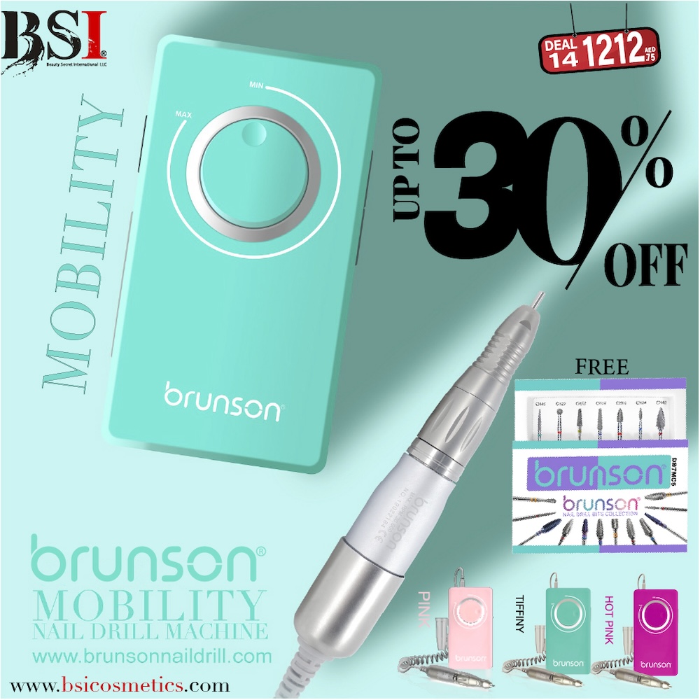 Deal 14: 30% OFF Brunson Nail Drill Machine – Mobility + 1-Year Warranty + Free Drill Bits