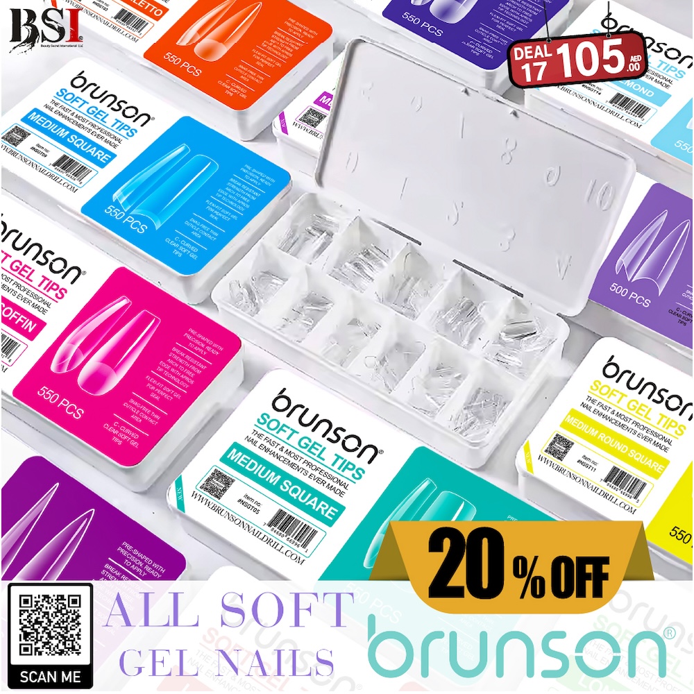 Deal 17: 20% OFF Brunson Soft Gel Nail Tips – Durable, Flexible & Easy to Apply