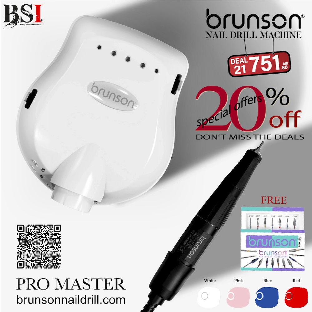 Deal 21: 20% OFF Brunson Pro Master Nail Drill Machine + Free Drill Bits Set