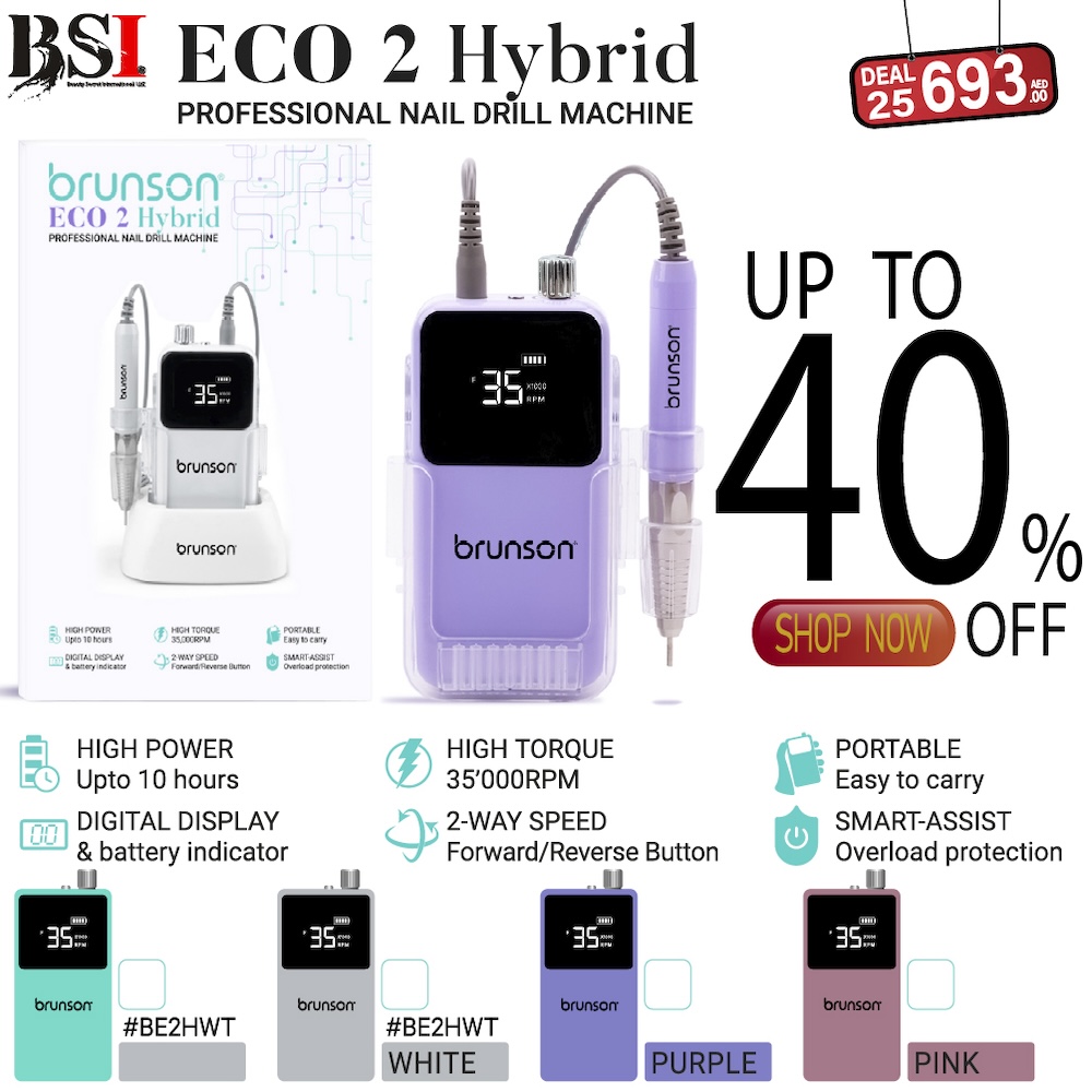 Deal 25: 40% OFF Brunson Hybrid Eco 2 Nail Drill Machine – Powerful & Portable