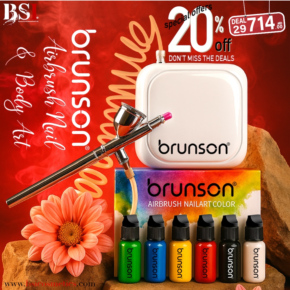 Deal 29: 20% OFF Brunson Airbrush Kit with Machine & Colors – Nail Art Professional