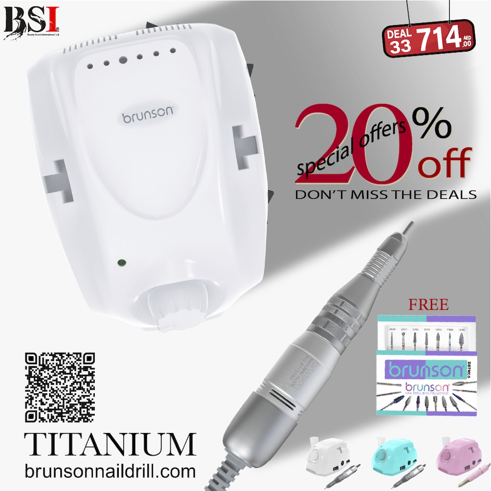 Deal 33: 20% OFF Brunson Titanium Nail Drill Machine + 1-Year Warranty & Free Drill Bit Set
