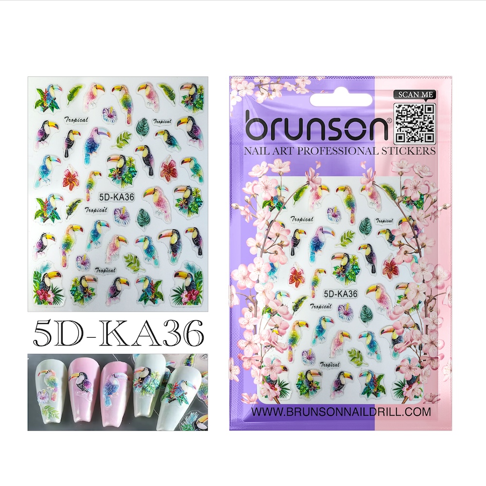 Parrot nail art stickers