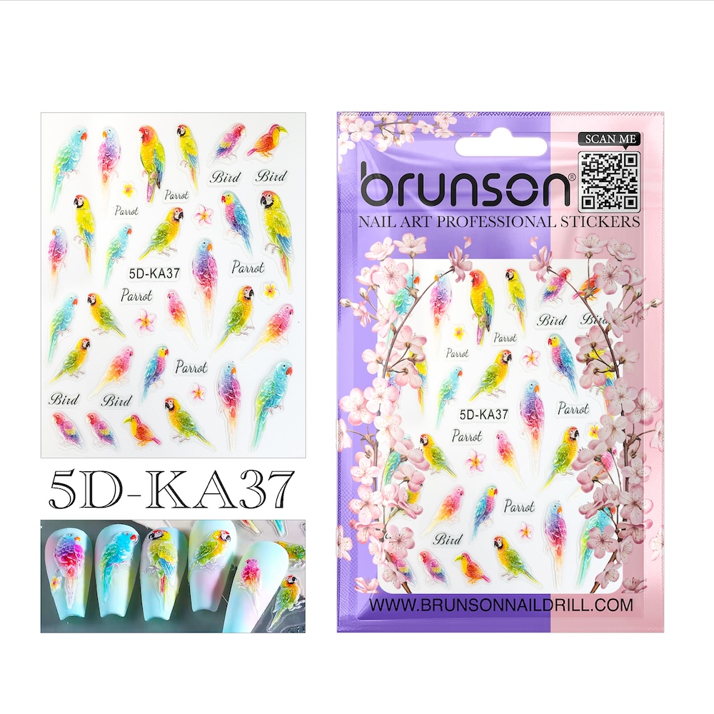 Bird nail art stickers