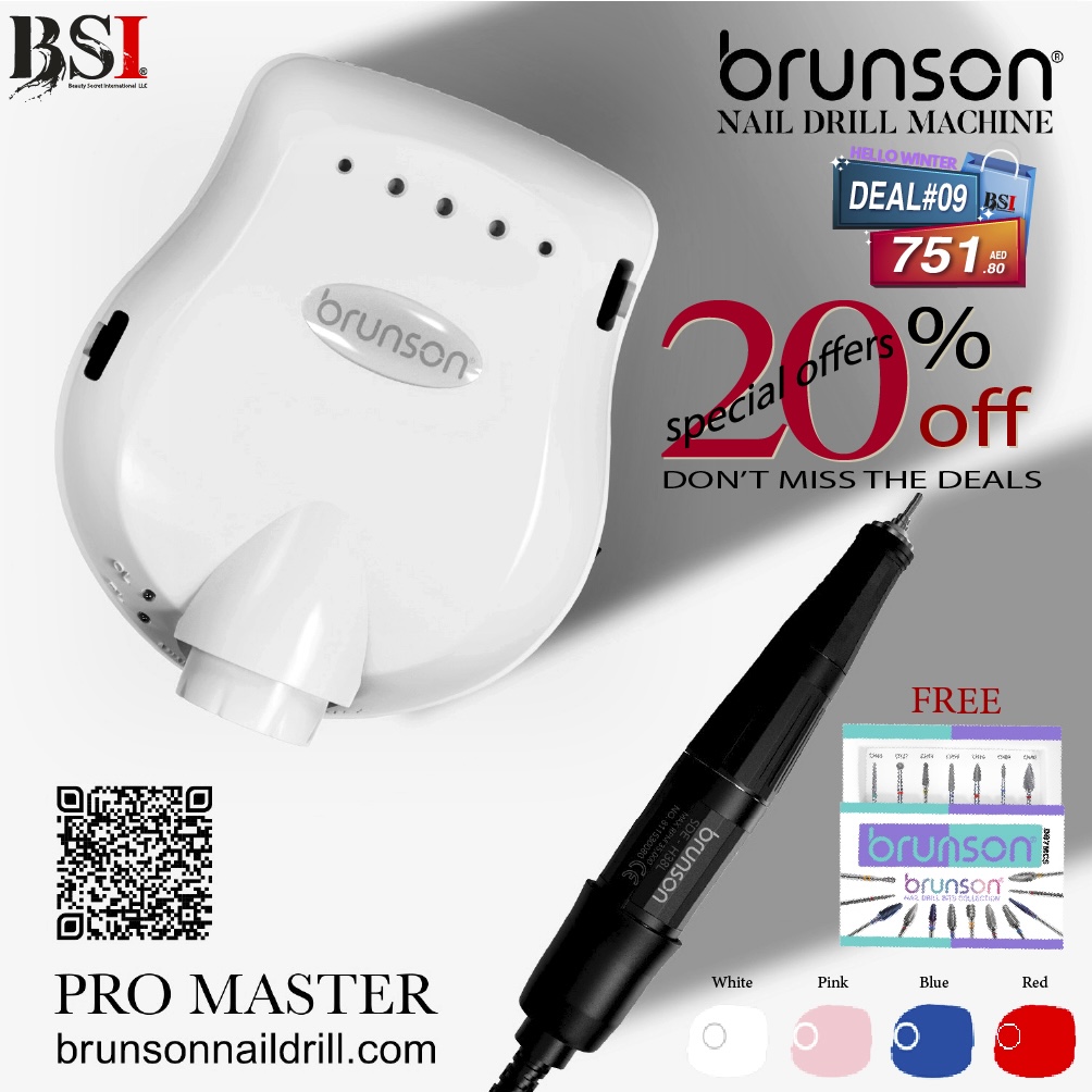 Deal 09: 20% OFF Brunson Pro Master Nail Drill Machine + Free Drill Bits Set