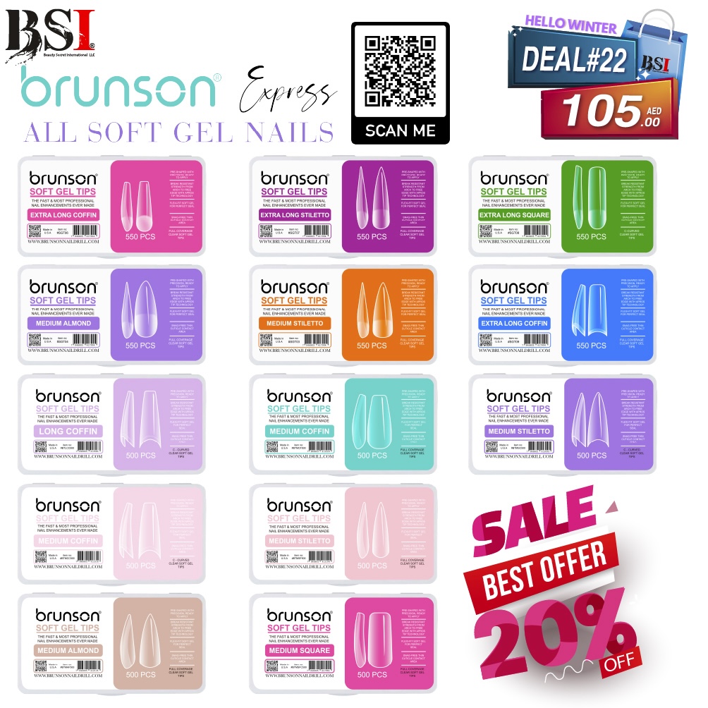 Deal 22: 20% OFF Brunson Soft Gel Nail Tips – Durable, Flexible & Easy to Apply