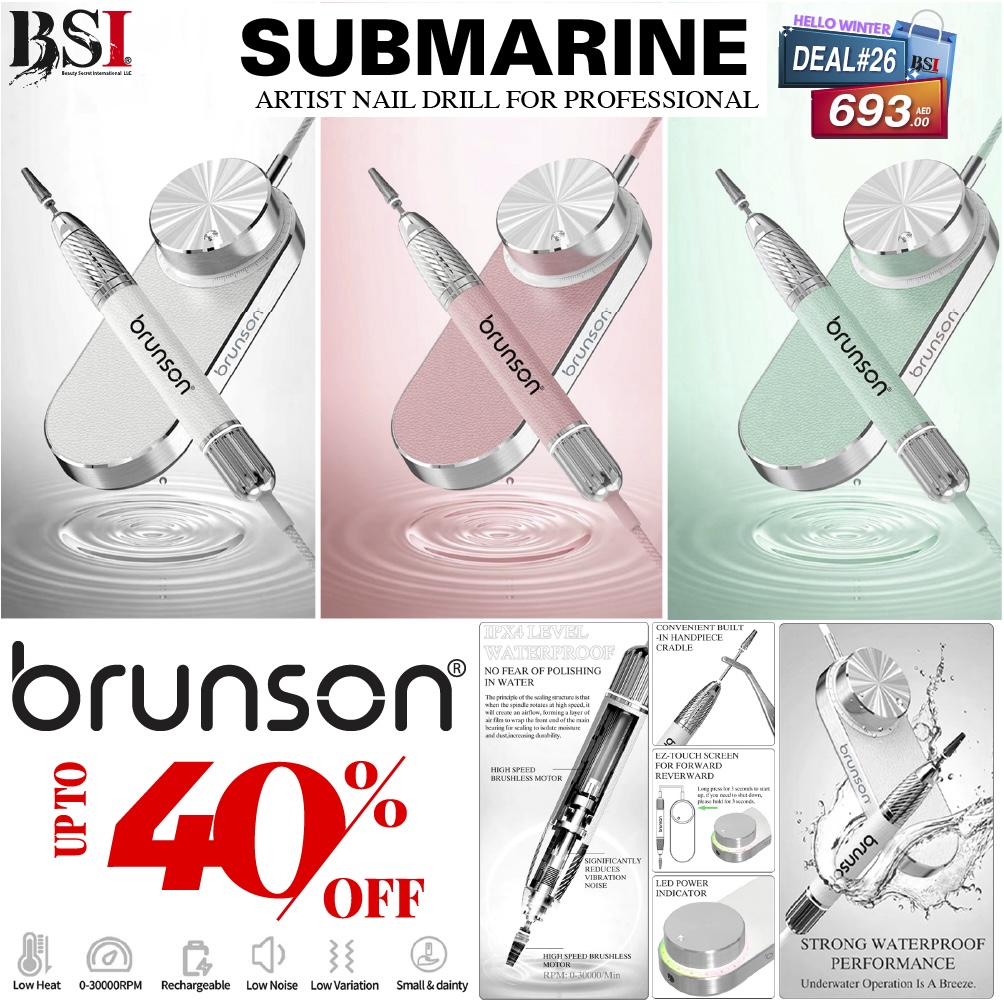 Deal 26: 40% OFF Brunson Portable Nail Drill Machine – Submarine + 1-Year Warranty