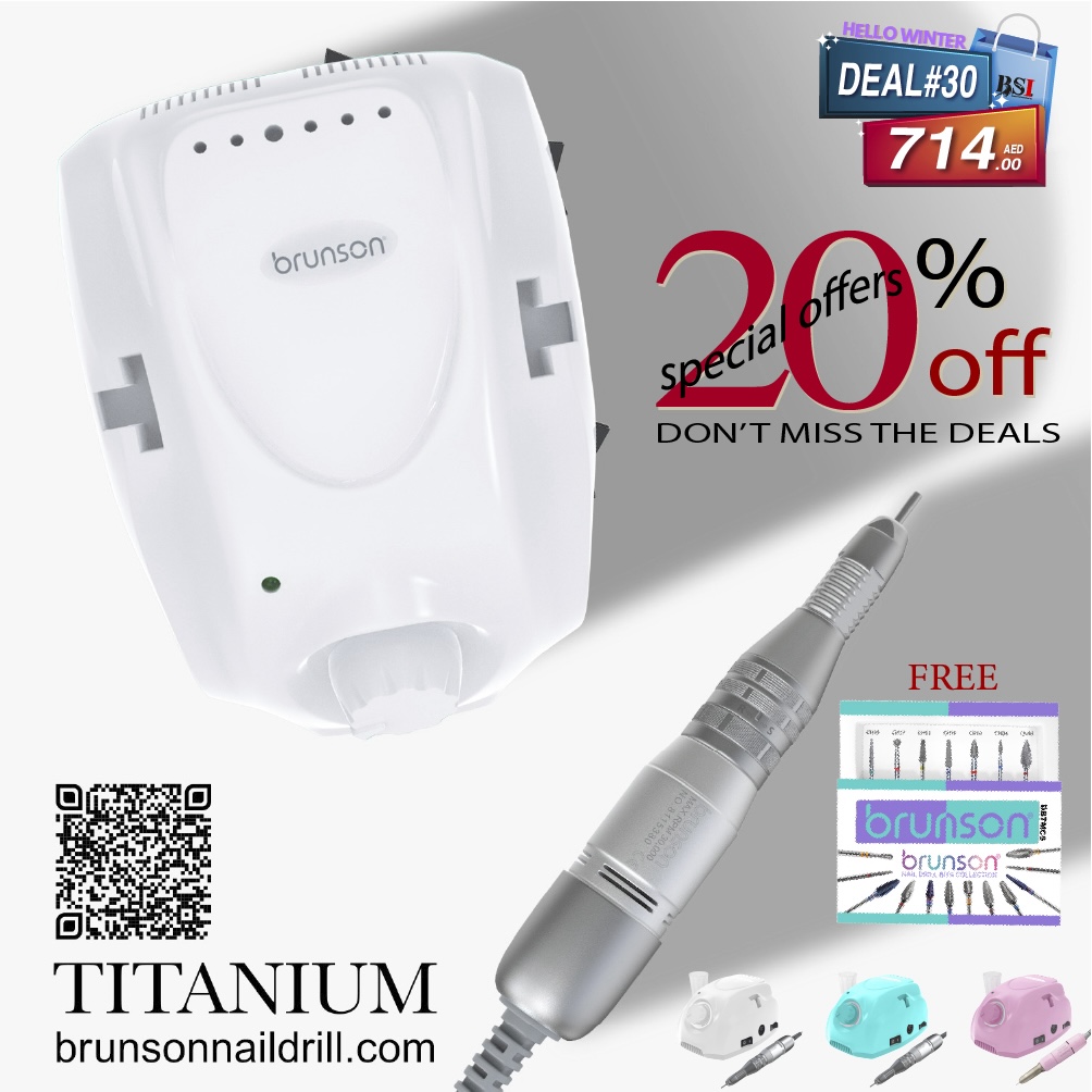 Deal 30: 30% OFF Brunson Titanium Nail Drill Machine + 1-Year Warranty & Free Drill Bit Set