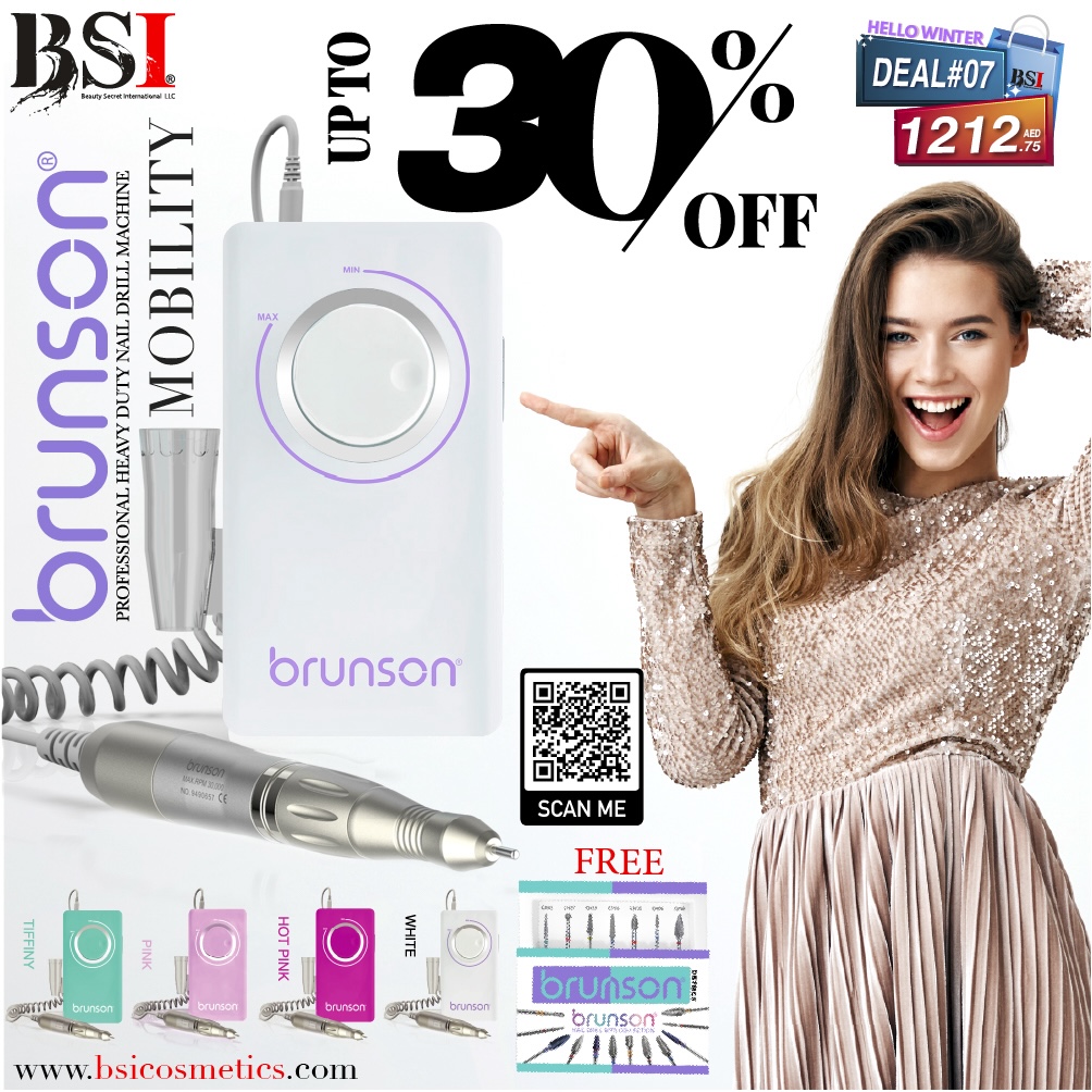 Deal 07: 30% OFF Brunson Nail Drill Machine – Mobility + 1-Year Warranty + Free Drill Bits