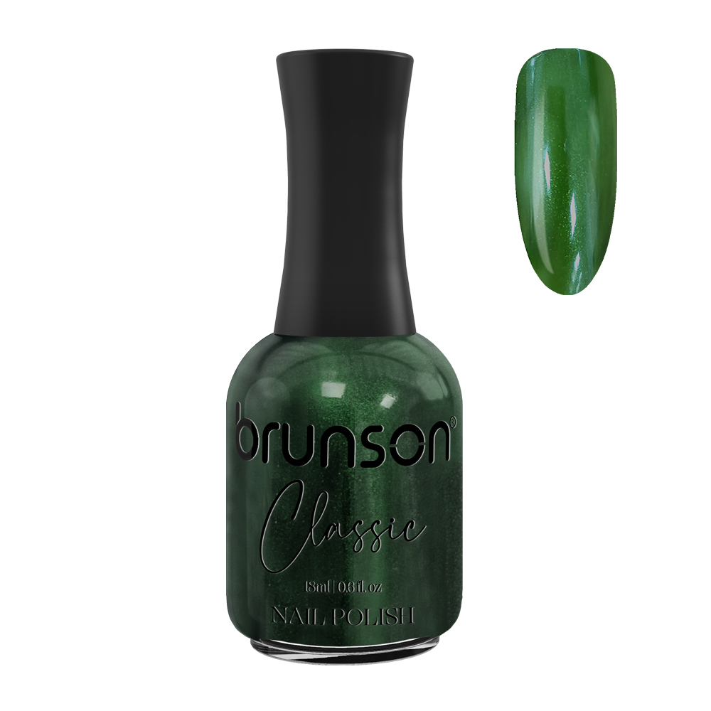 Green glitter nail polish
