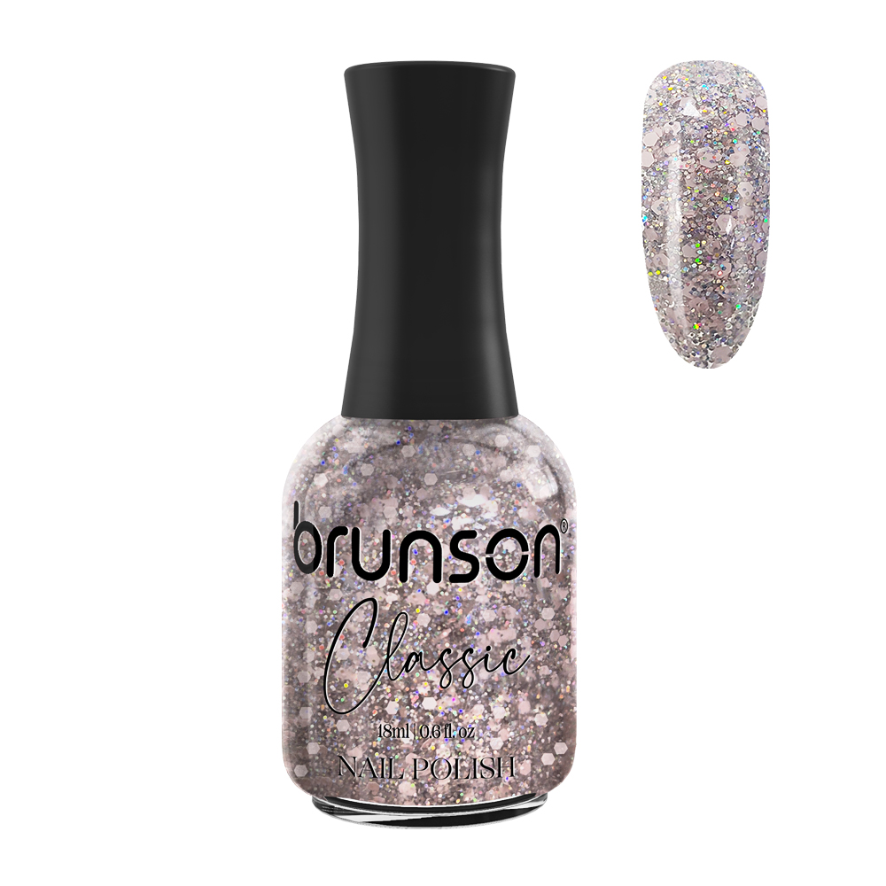 Silver glitter nail polish