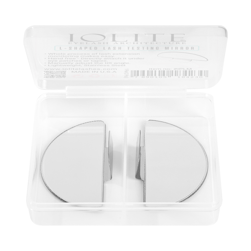 Iolite L-Shaped Lash Testing Mirror | Portable Adjustable Lash Mirror – Lightweight Professional Eyelash Extension Inspection Tool for Lash Technicians IPLM
