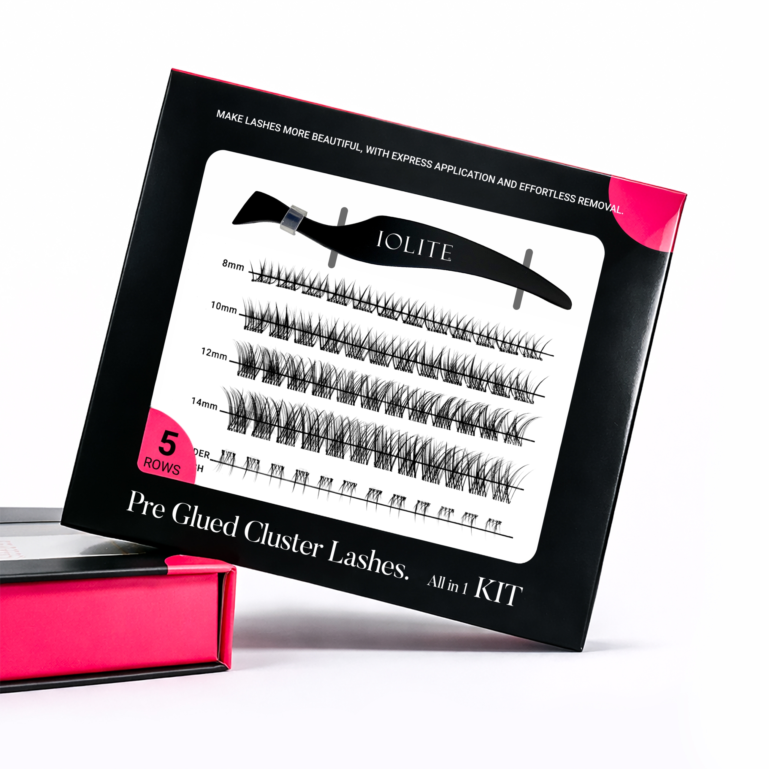 Iolite Express Lash Clusters (Wispy Wink) – DIY Pre-Glued Eyelash Extension Kit Travel Pack | Perfect for Muslim Women | Reusable Russian Volume Natural Lashes | At-Home Salon Results | CPDD03