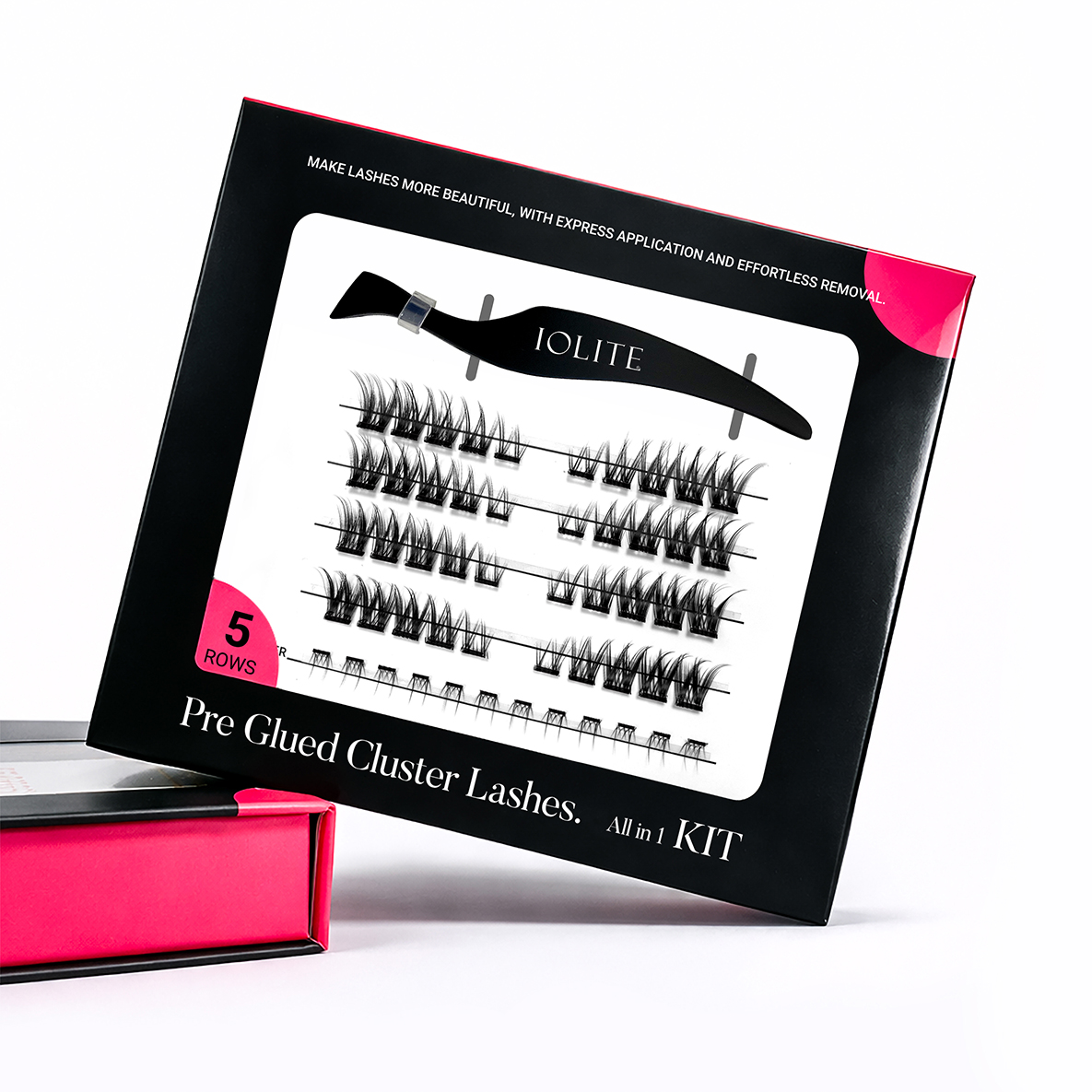 DIY Cat Eye Lash Cluster Kit with Tweezer – Pre-Glued Black Russian Volume Lash Extensions – Self-Adhesive Cluster Lashes, Easy to Apply with Tweezers, Reusable, Travel Pack, Perfect for Muslim Women, Salon-Quality at Home BPDD35