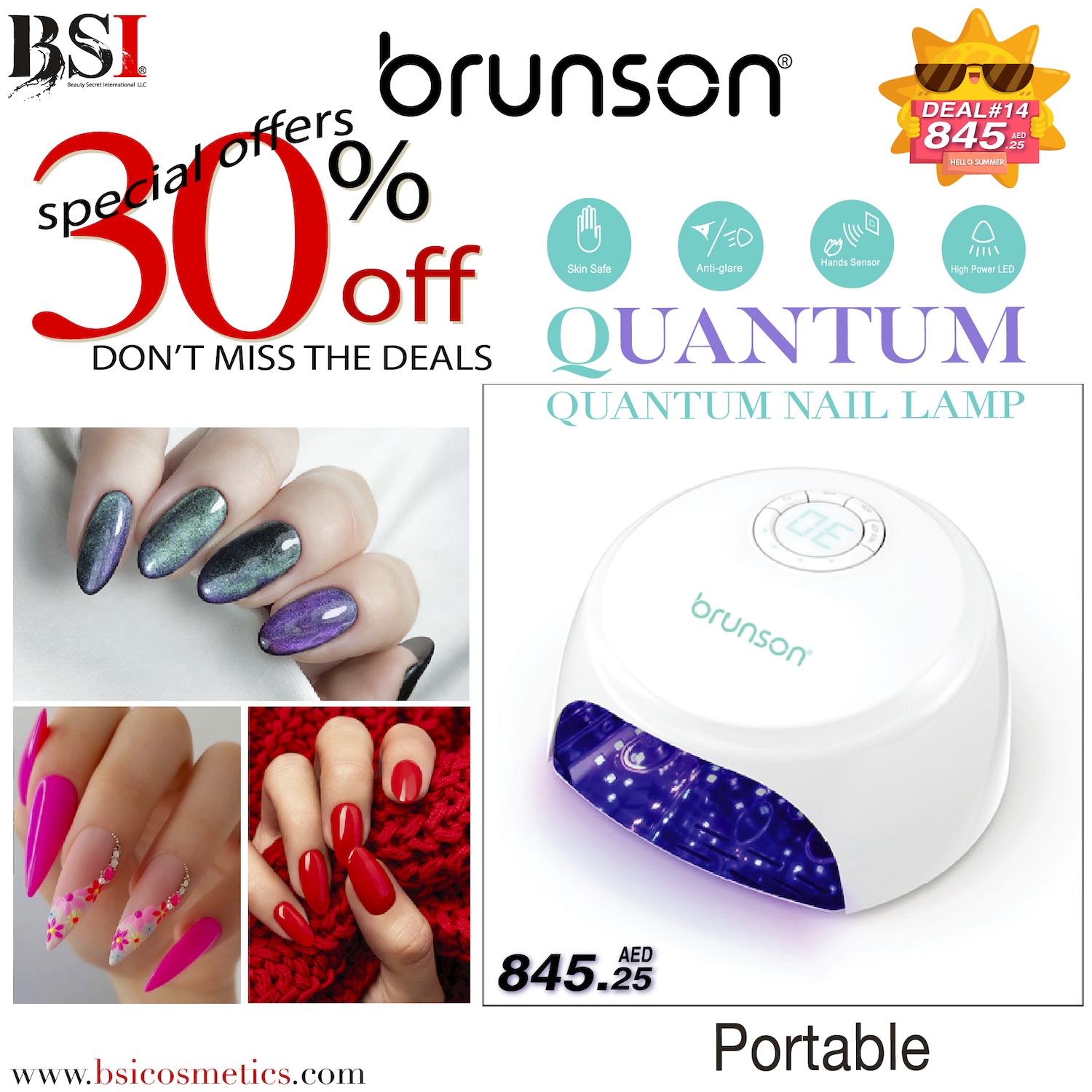 Deal 14: 30% OFF Brunson Quantum UV/LED Nail Lamp – Plugin Nail Curing Lamp