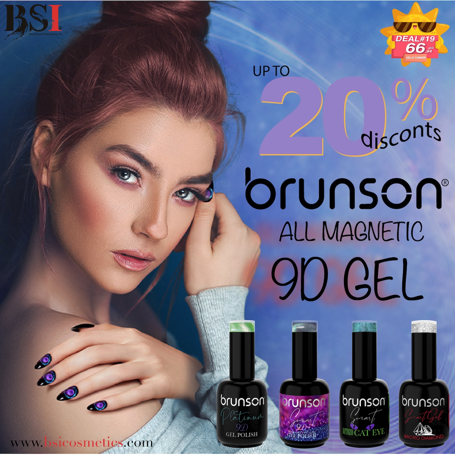 Deal 19: 25% OFF Brunson 9D Magnetic Gel & Cat Eye Gel Polish Collections – Vibrant & Shiny