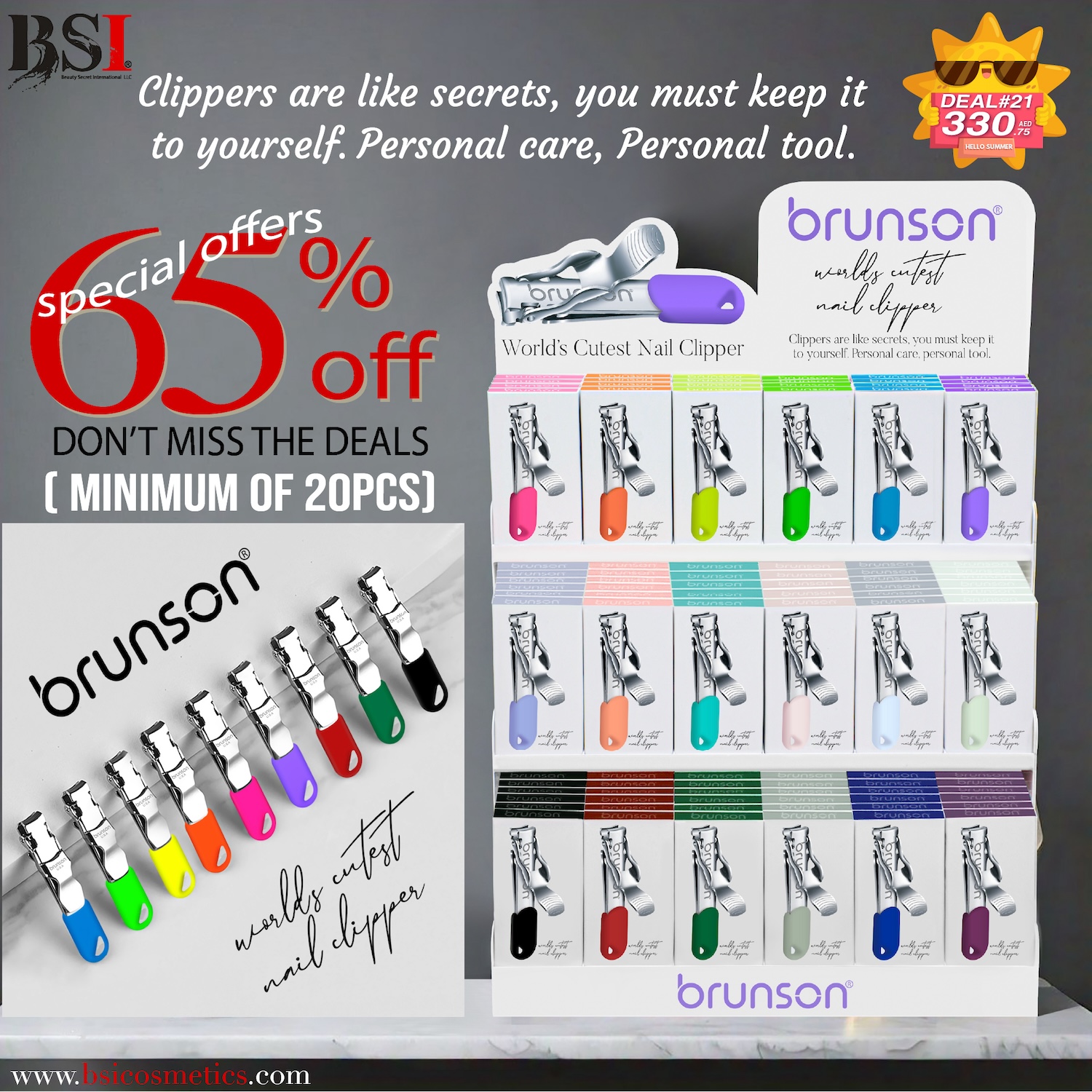 Deal 21: 65% OFF Brunson 20pcs Nail Clipper Set with Stand – Min 20 Pcs