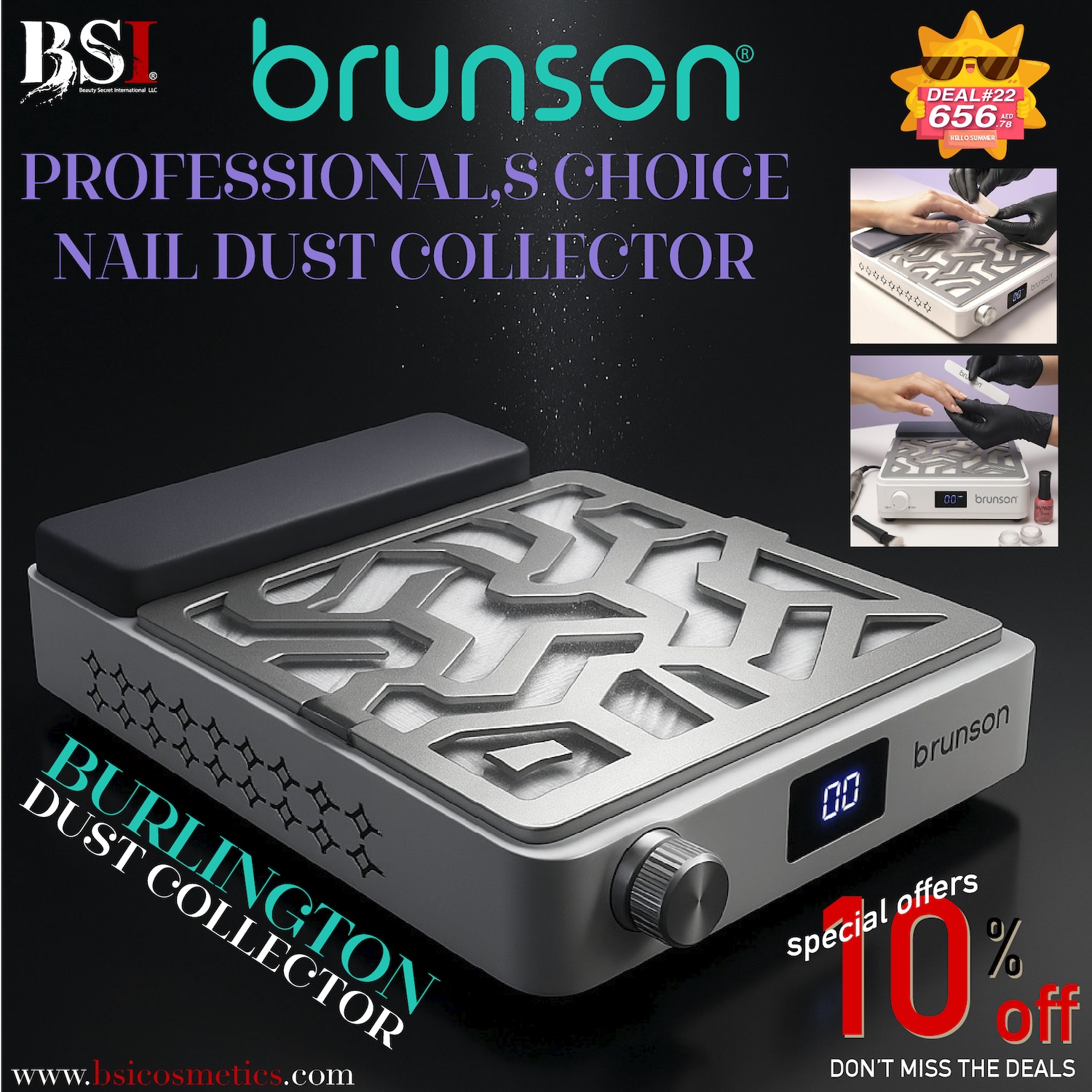 Deal 22: 10% OFF Brunson Nail Dust Collector Burlington + 1-Year Warranty