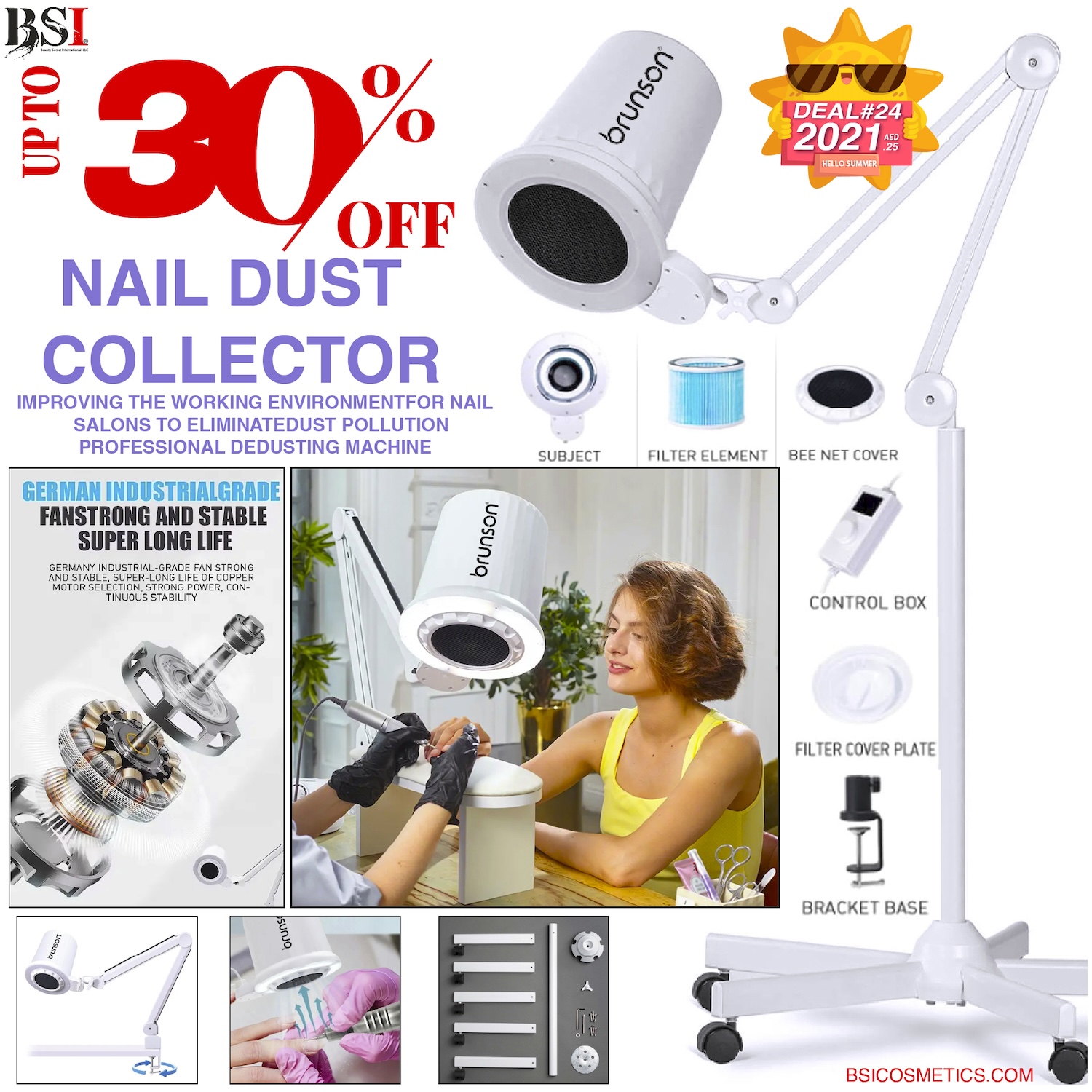 Deal 24: 30% OFF Brunson Nail Dust Collector with Stand – Salon Essential