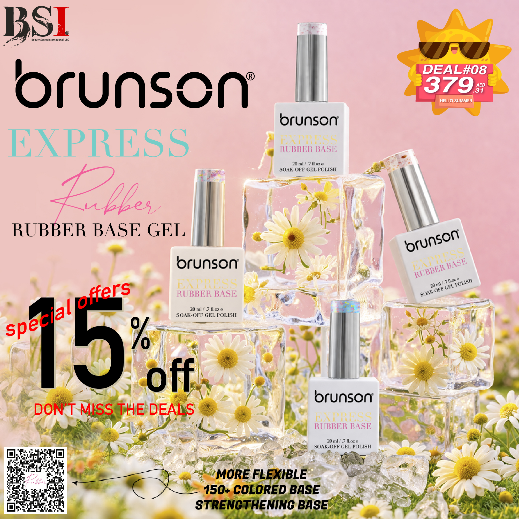 Deal 08: 15% off Brunson Rubber Base Gel Polish – Professional Bundle (Min 5 Pcs)