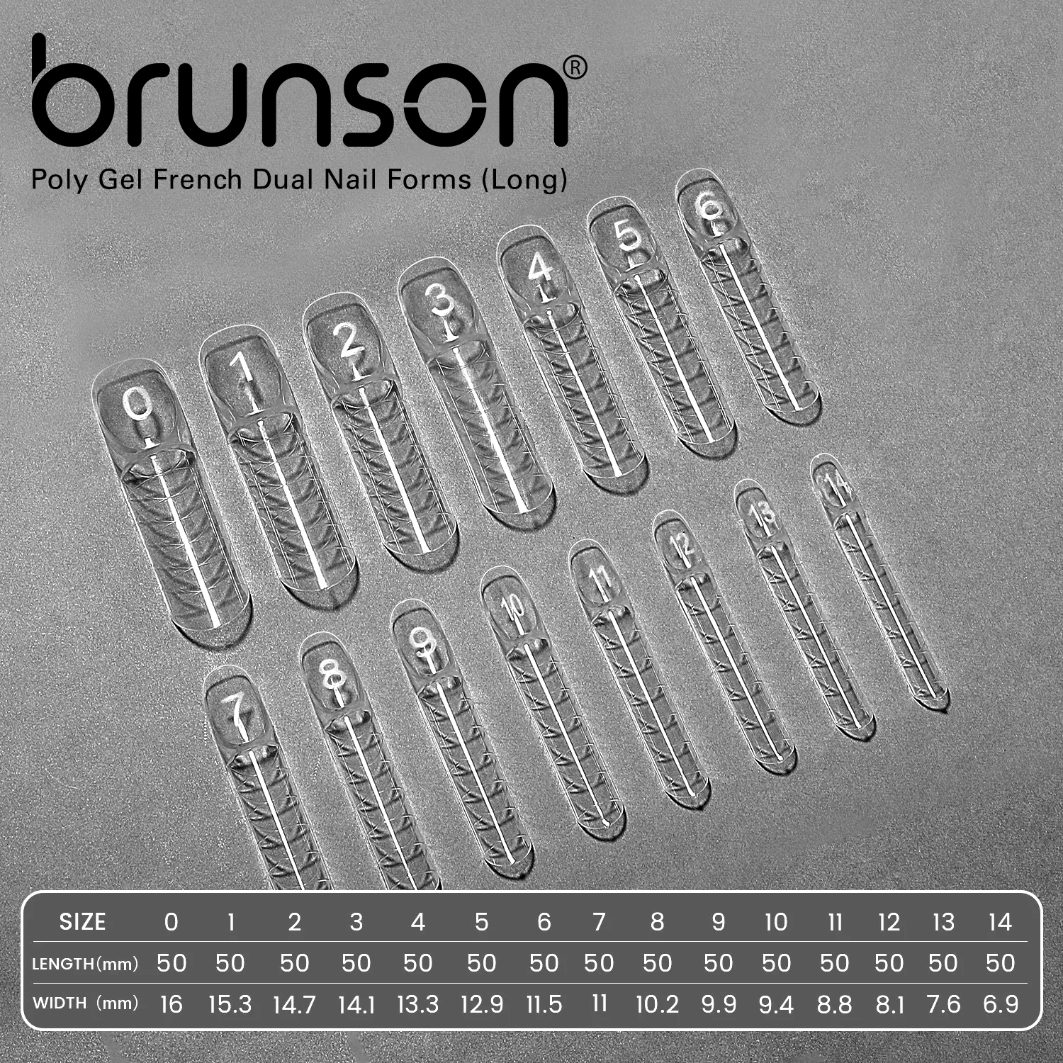 Brunson Polygel French Dual Tip Nail Forms 150pcs – Long Reusable Nail Extension Molds for Salon & DIY Use, Professional Acrylic & Builder Gel Nail Tips, Nail Art Extension System PGFL-01