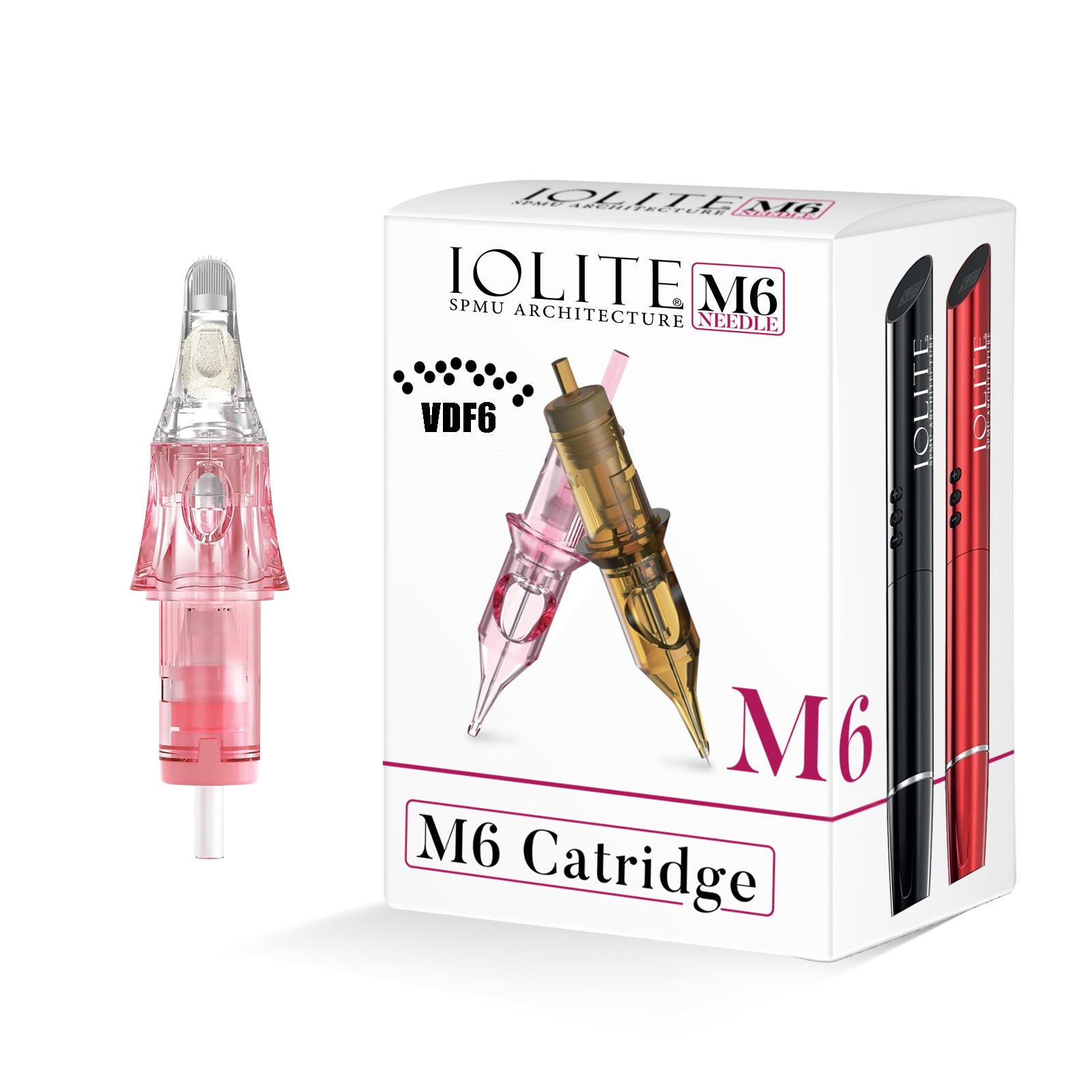 Iolite M6 Disposable Universal Tattoo Needle Cartridges 10Pcs | Professional PMU & SPMU Precision Cartridges for Microblading, Ombre Brows, Lip Blush & Micropigmentation